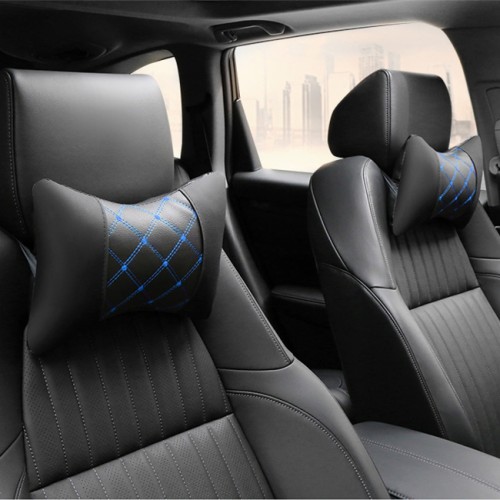 Leather Quilted Car Headrest To Protect Neck