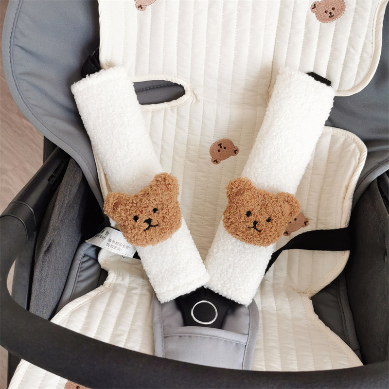 Cartoon Bear Car Seat Belt Shoulder Pad - Soft Protective Cover for Kids & Adults