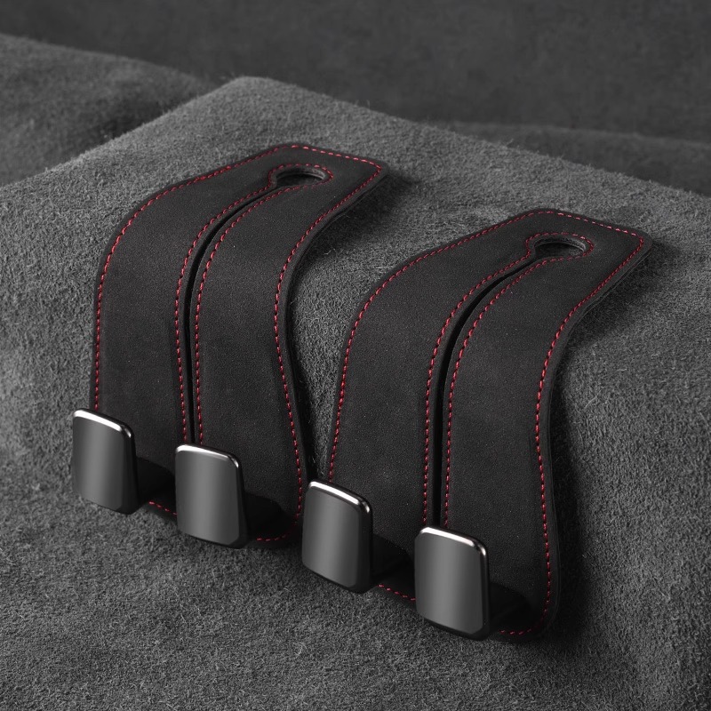 Universal Car Headrest Seat Hook with Hidden Flip Storage for Bags