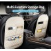 Universal Leather Car Seat Back Organizer with Kids Kick Mat And Multi-Pocket Storage Bag