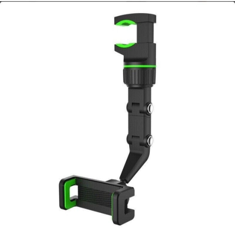 Multifunction Car Rearview Mirror Smartphone Holder - Adjustable Rotating Mount