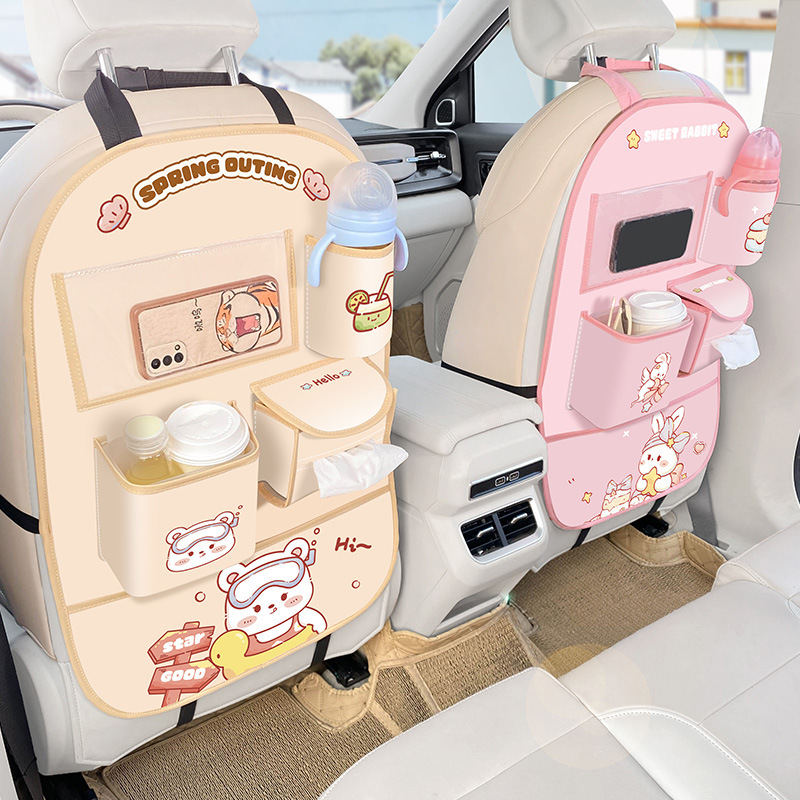 Car Seat Back Storage Bag - Rear Seat Kick Protector And Dirt-Resistant Organizer