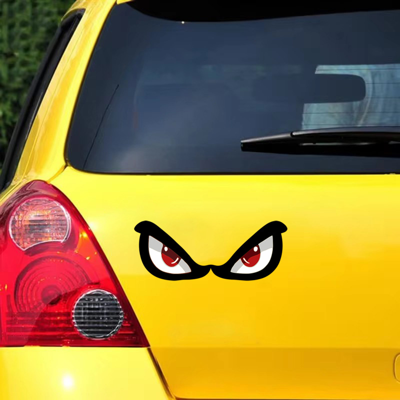 3D Shark Eye Car Sticker – Realistic Rearview Mirror Decoration Decal