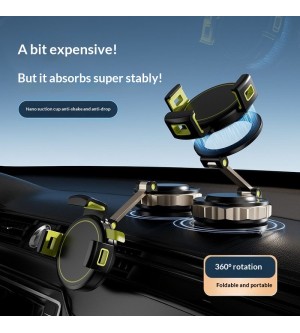 Vacuum Magnetic Car Phone Holder - Anti-Shake Suction Mount For Dashboard & Windshield