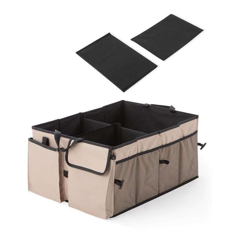 Car Boot Organizer With Large Compartments And Mesh Pockets